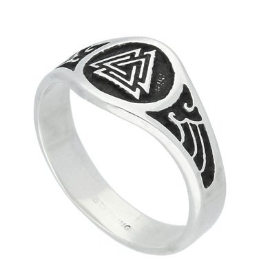 Viking Warrior's Valknut Handmade Sterling Silver Ring
