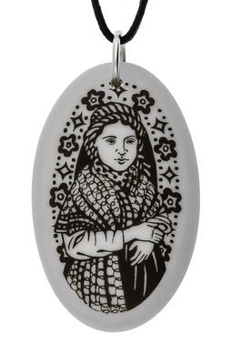 Saint Bernadette of Lourdes Oval Handmade Porcelain Pendant