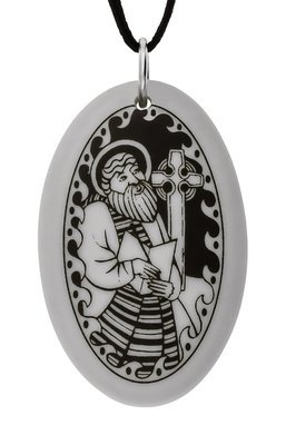 Saint Columba Oval Handmade Porcelain Pendant