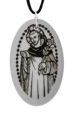 Saint Dominic de Guzman Oval Handmade Porcelain Pendant