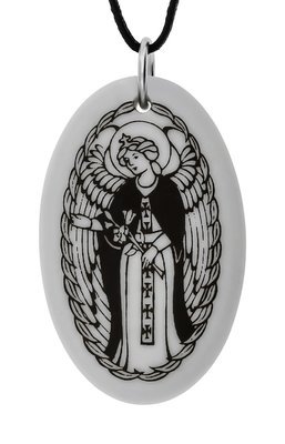 Saint Gabriel, Archangel Oval Handmade Porcelain Pendant