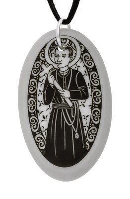 Saint Gerard Oval Handmade Porcelain Pendant