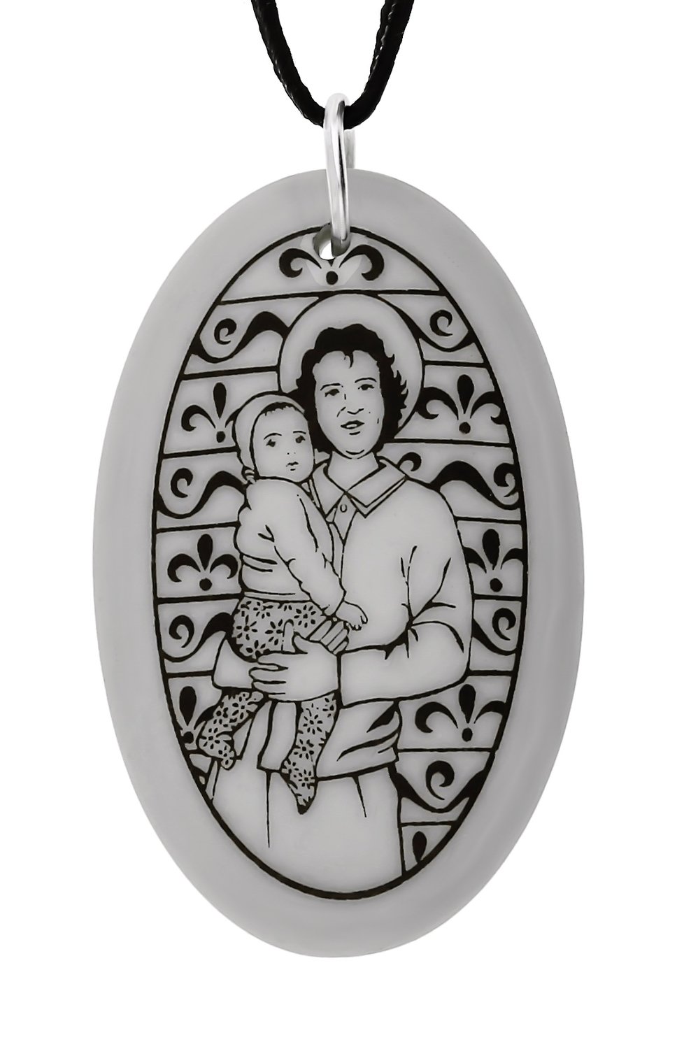 Saint Gianna Beretta Molla Oval Handmade Porcelain Pendant