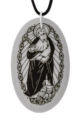 Saint John the Apostle Oval Handmade Porcelain Pendant