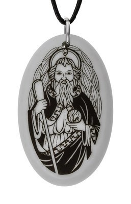 Saint Jude the Apostle Oval Handmade Porcelain Pendant