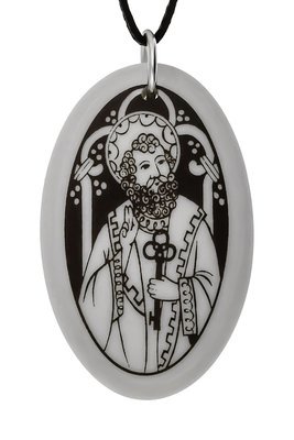 Saint Peter the Apostle Oval Handmade Porcelain Pendant
