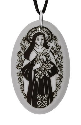 Saint Therese Oval Handmade Porcelain Pendant