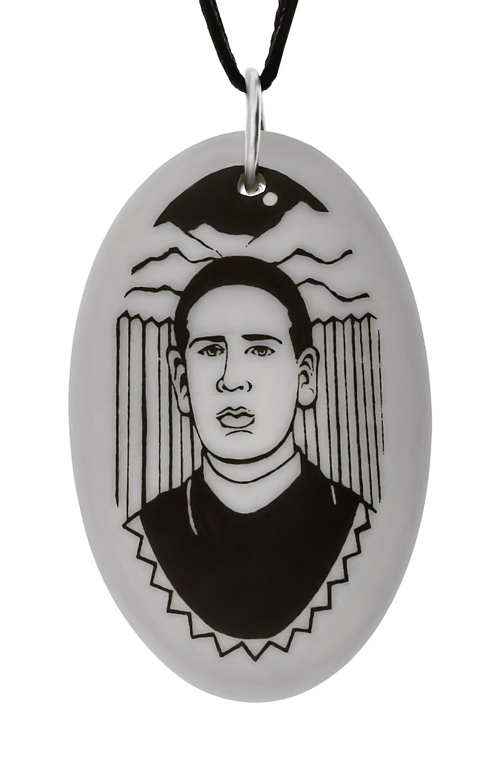 Saint Toribio Romo Gonzalez Oval Handmade Porcelain Pendant
