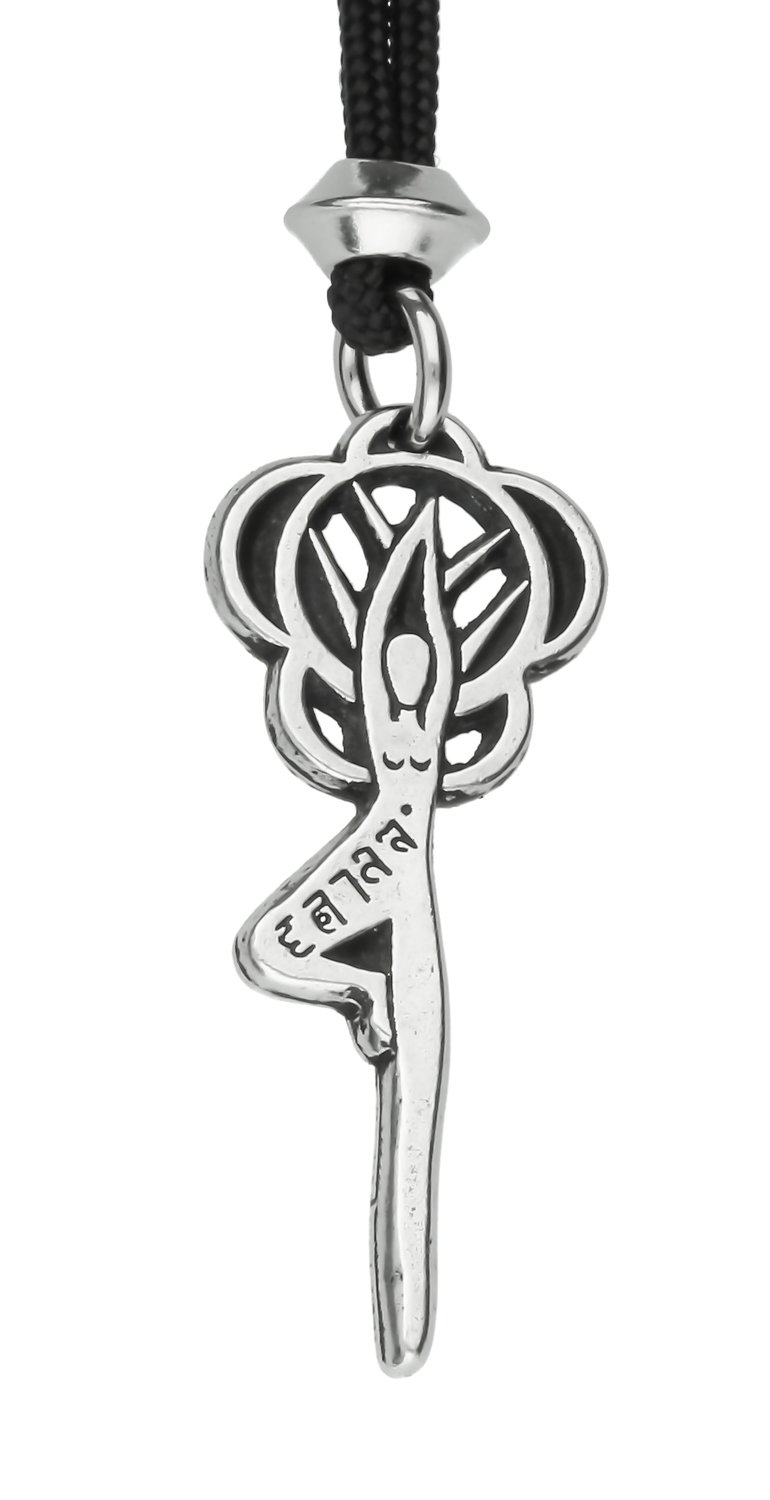 Tree Pose Vrkshasana Yoga Meditation Handmade Pewter Pendant