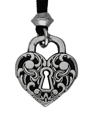 Victorian Heart Lock Handmade Pewter Pendant