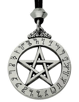 Pagan Witches Honorius Rune Pentacle Pentagram Handmade Pewter Pendant