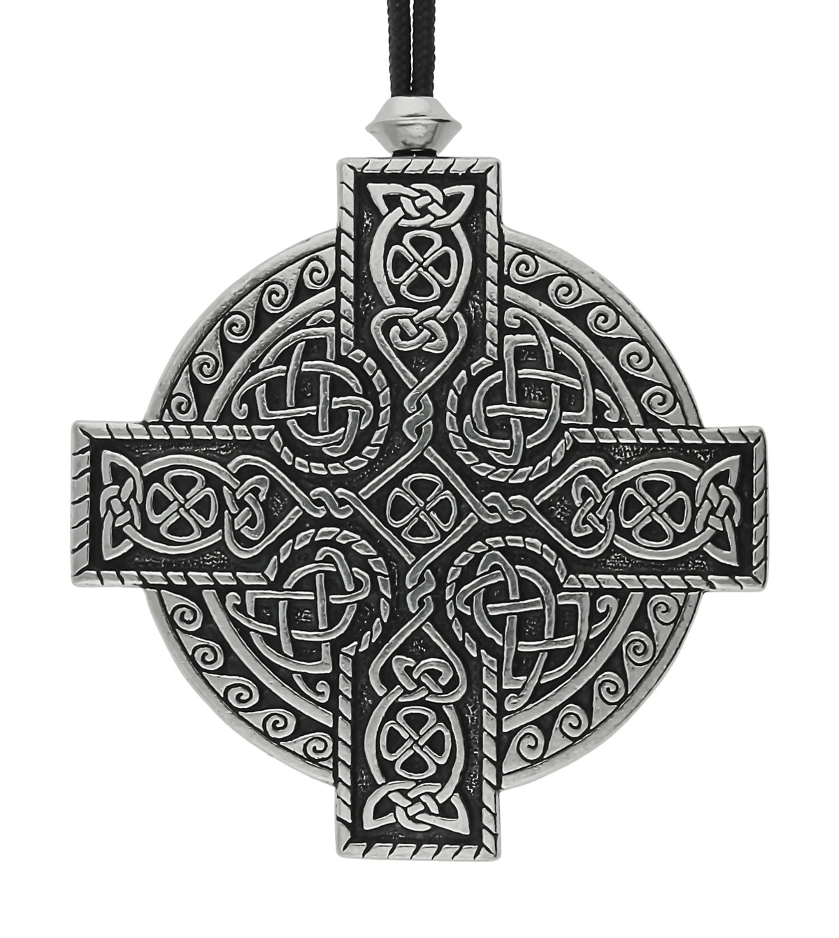 Large Celtic Knotwork Kings Irish Cross Handmade Pewter Pendant