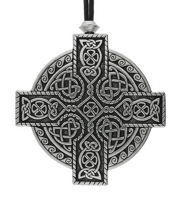Large Celtic Knotwork Kings Irish Cross Handmade Pewter Pendant Large Celtic Knotwork Kings Irish Cross Handmade Pewter Pendant