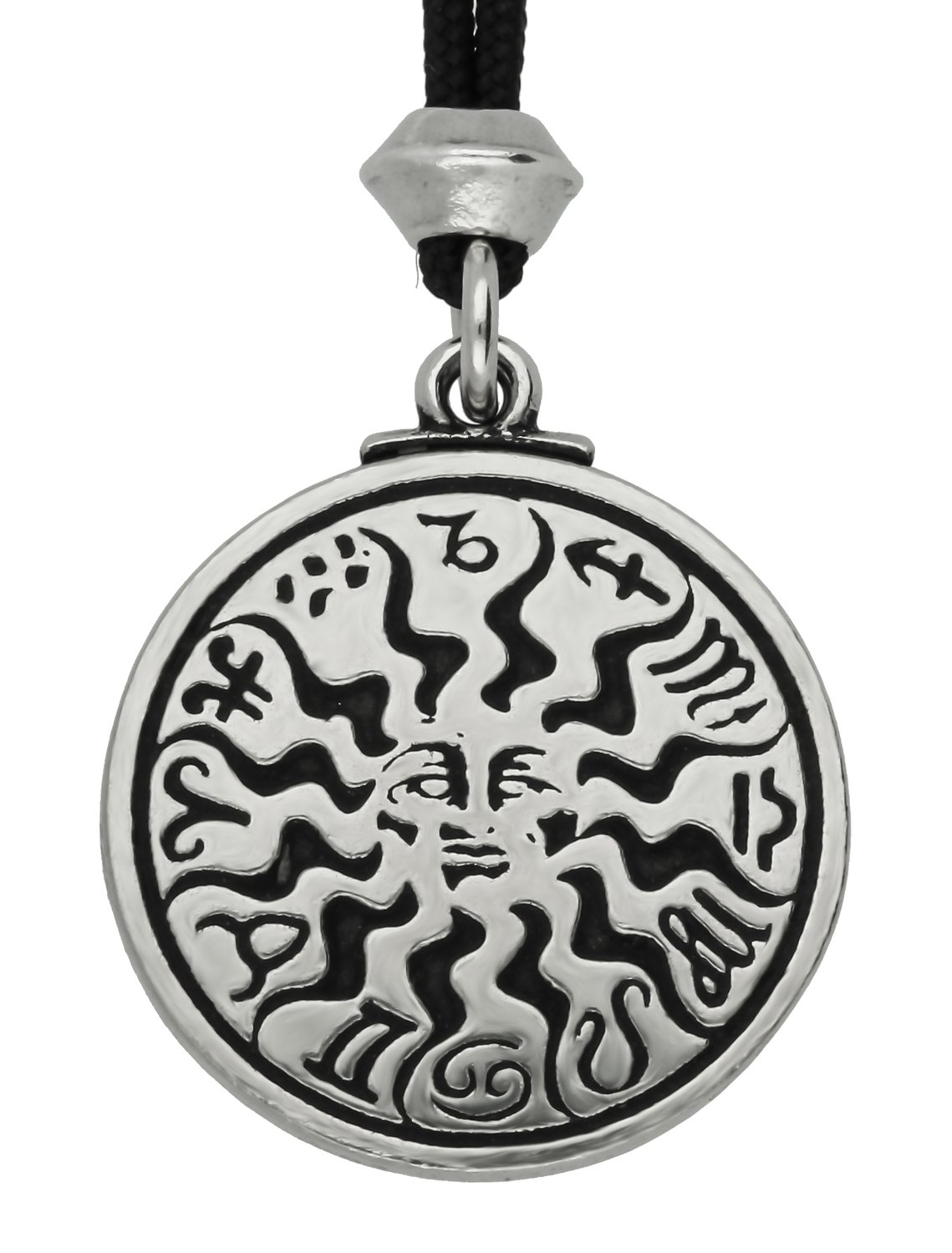 Large Sun Zen Zodiac Sign Astrology Handmade Pewter Pendant