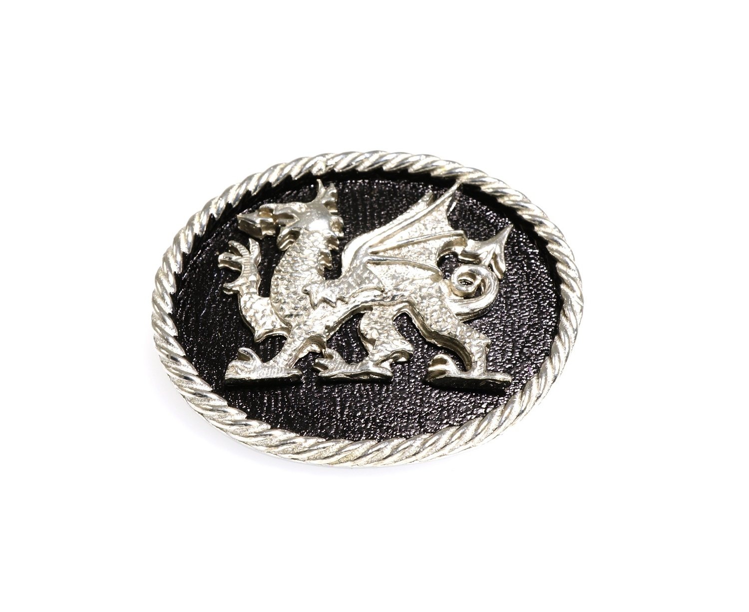 Welsh Dragon Oval Shaped Handmade Pewter Brooch