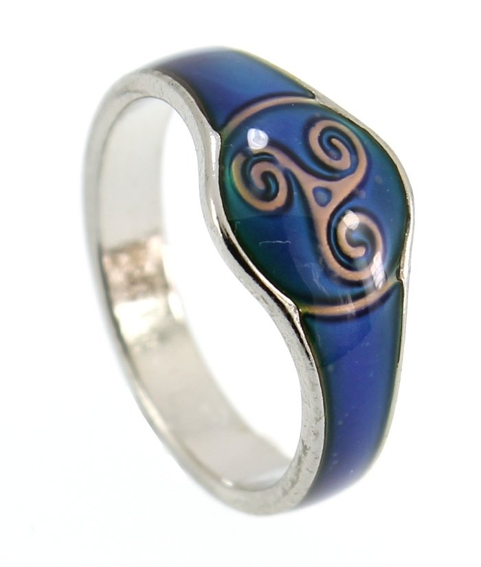 Enamel Celtic Triskele Colour Change Mood Ring