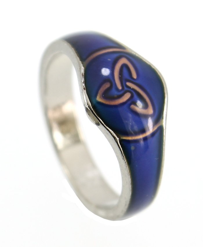 Enamel Celtic Triquetra Colour Change Mood Ring