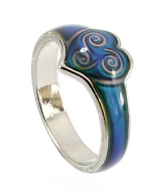 Enamel Heart Shape Celtic Triskele Colour Change Mood Ring