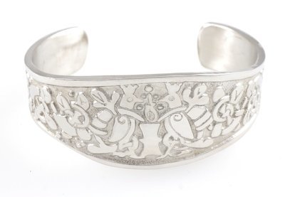 Celtic Tree of Life Silver Shine Handmade Pewter Cuff Bracelet