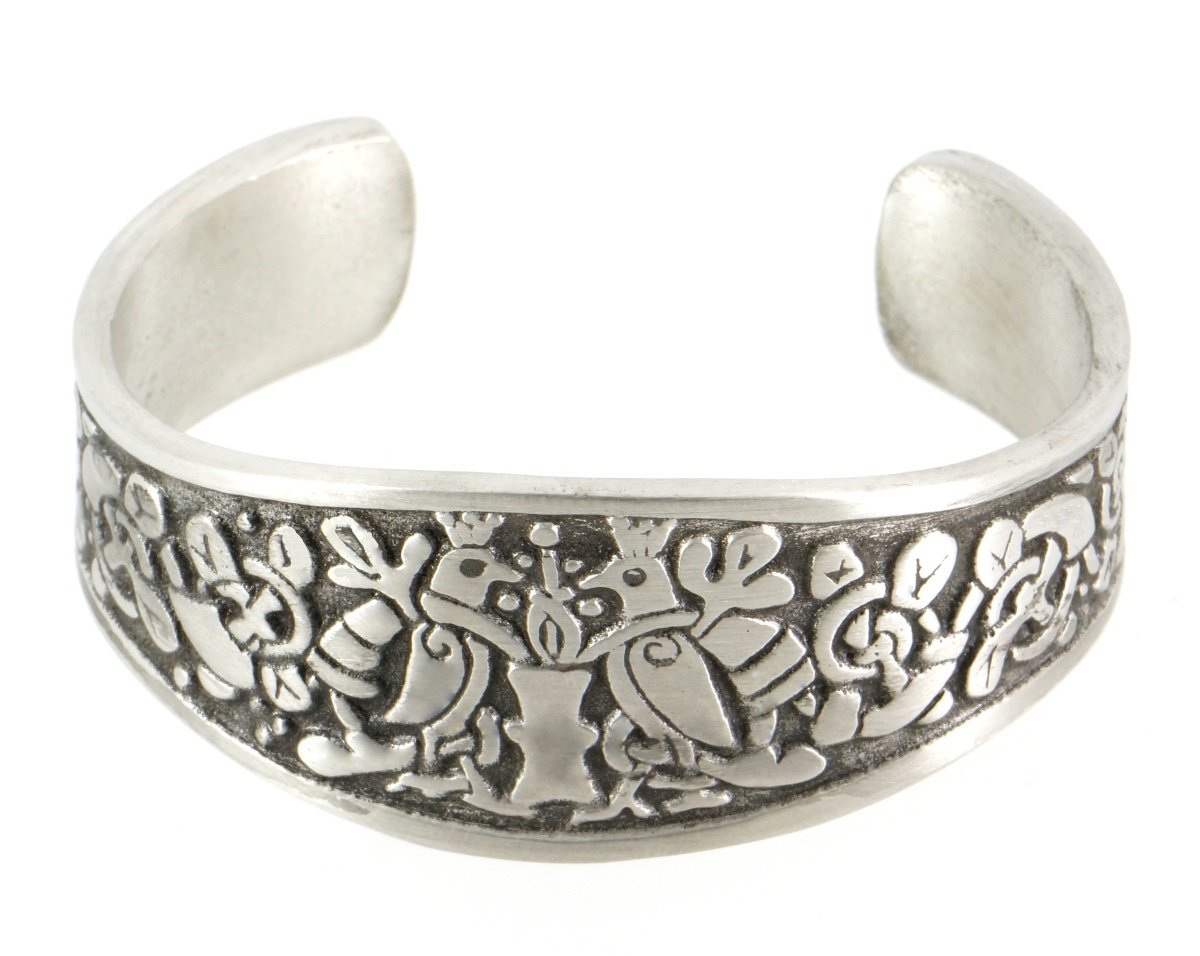 Celtic Tree of Life Matte Finish Handmade Pewter Cuff Bracelet