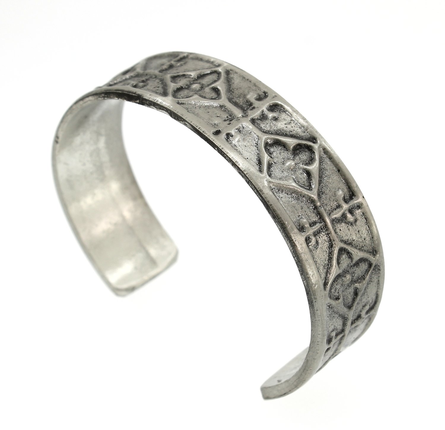 Celtic Medieval Style Matte Finish Handmade Pewter Cuff Bracelet