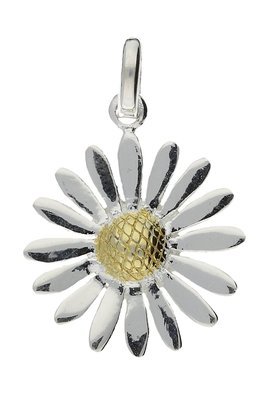 925 Sterling Silver Daisy Flower Pendant with Sterling Silver Chain