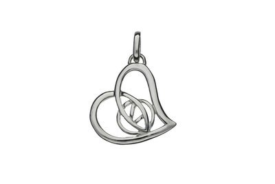 925 Sterling Silver Mack WaveHeart, Rose Pendant with Sterling Silver Chain