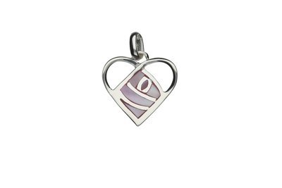 925 Sterling Silver Mack Rose Heart, Pink MOP Pendant with Sterling Silver Chain