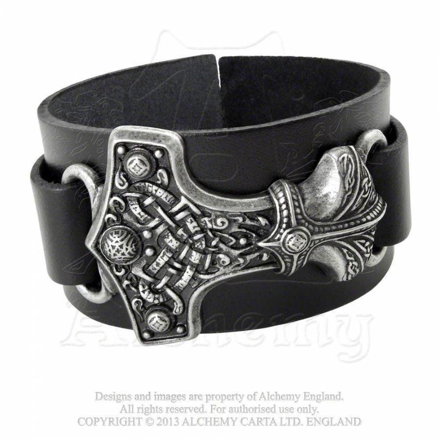 Alchemy Thunderhammer Thor Mjolnir Pewter Cuff Bracelet