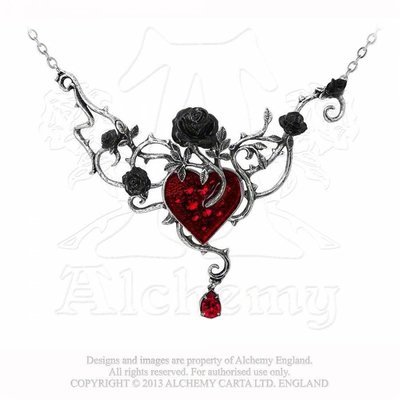 Alchemy Bed Of Blood Roses Pewter Necklace