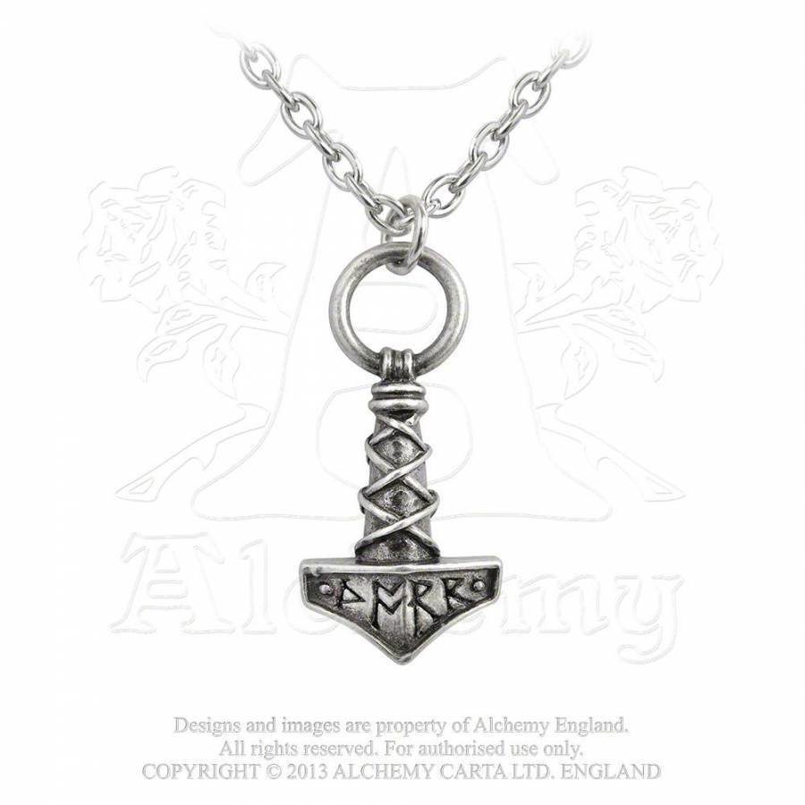 Alchemy Thor&#39;s Hammer Pewter Chain Pendant