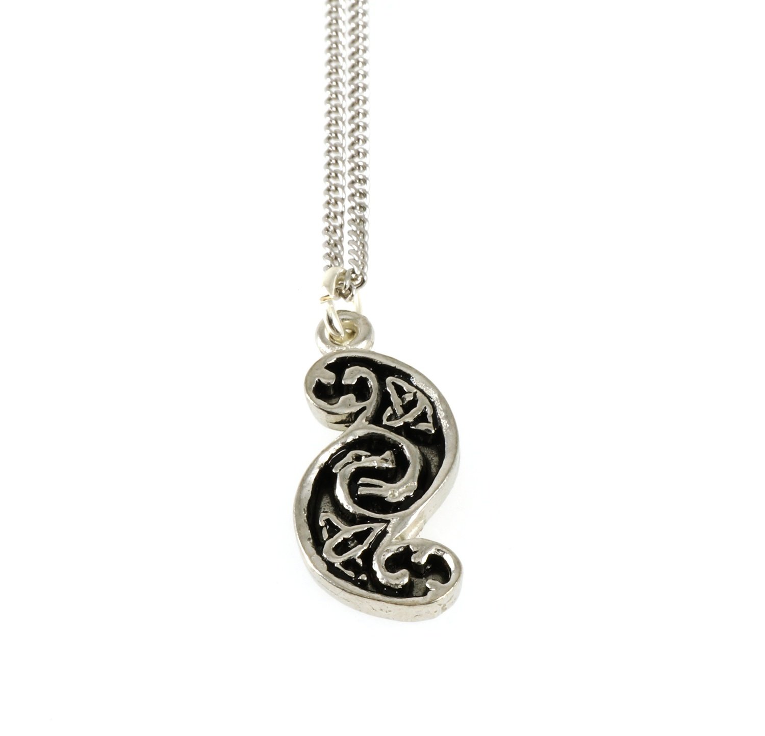 S-Shaped Celtic Design Handmade Pewter Chain Pendant