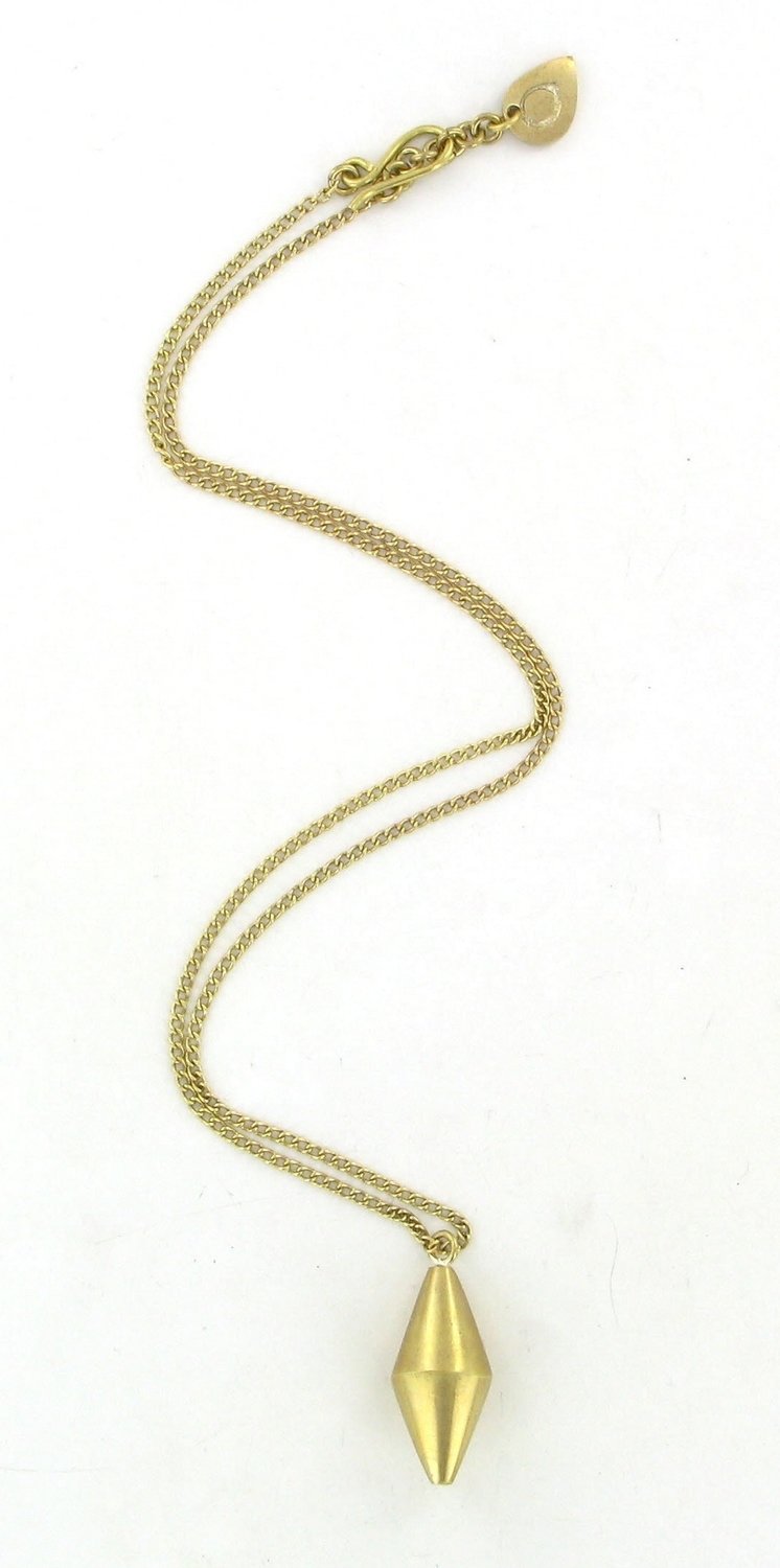 Handmade Casted Pendulum Brass Pendant with Brass Chain