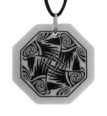 Celtic Nehalennia Octagon Handmade Porcelain Pendant