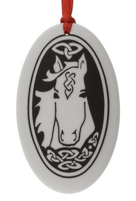 Celtic Horse Oval Handmade Porcelain Christmas Ornament