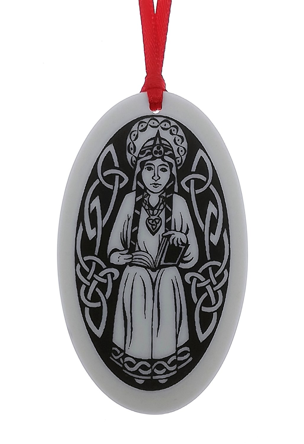 Saint Margaret of Scotland Oval Handmade Porcelain Christmas Ornament
