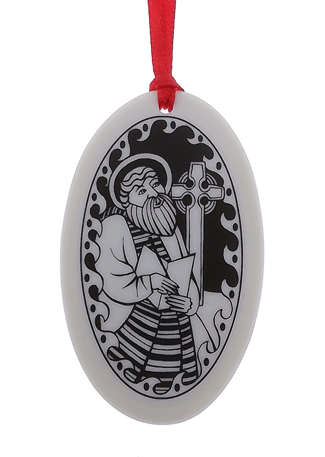 Saint Columba Oval Handmade Porcelain Christmas Ornament