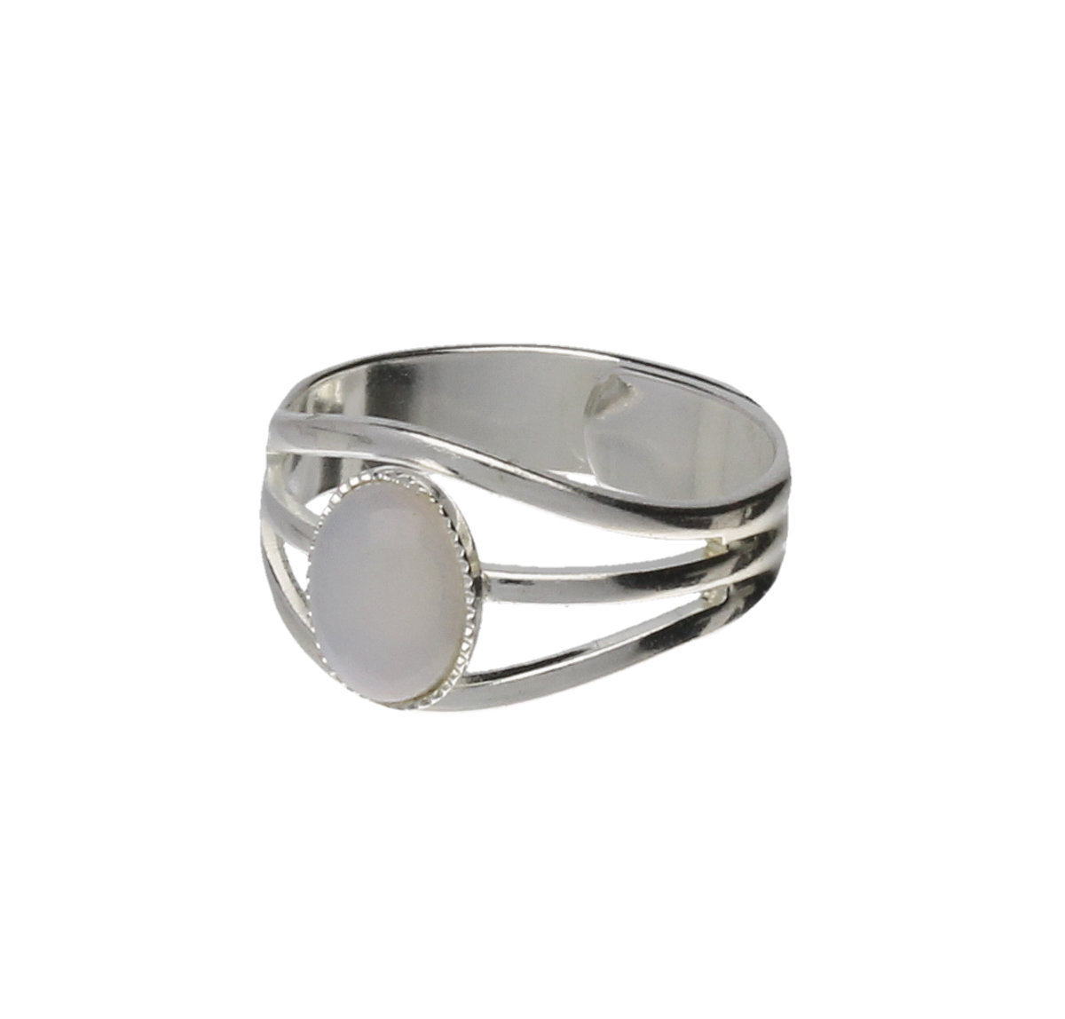 Celtic 3 Band Opal Moonstone Pewter Ring