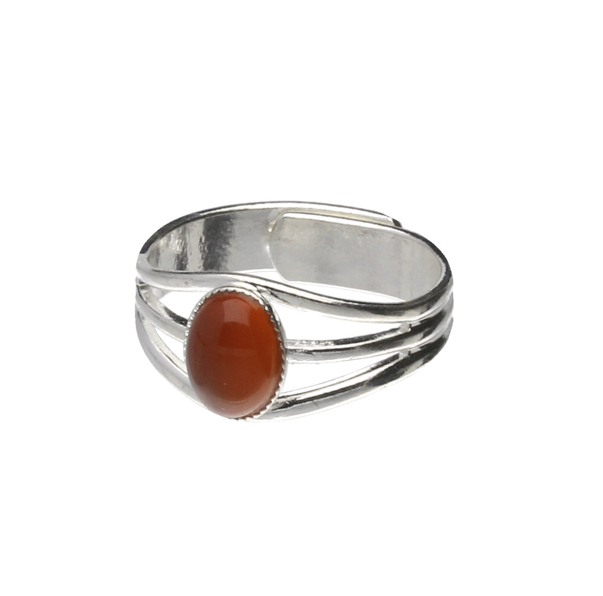 Celtic 3 Band Carnelian Gemstone Pewter Ring