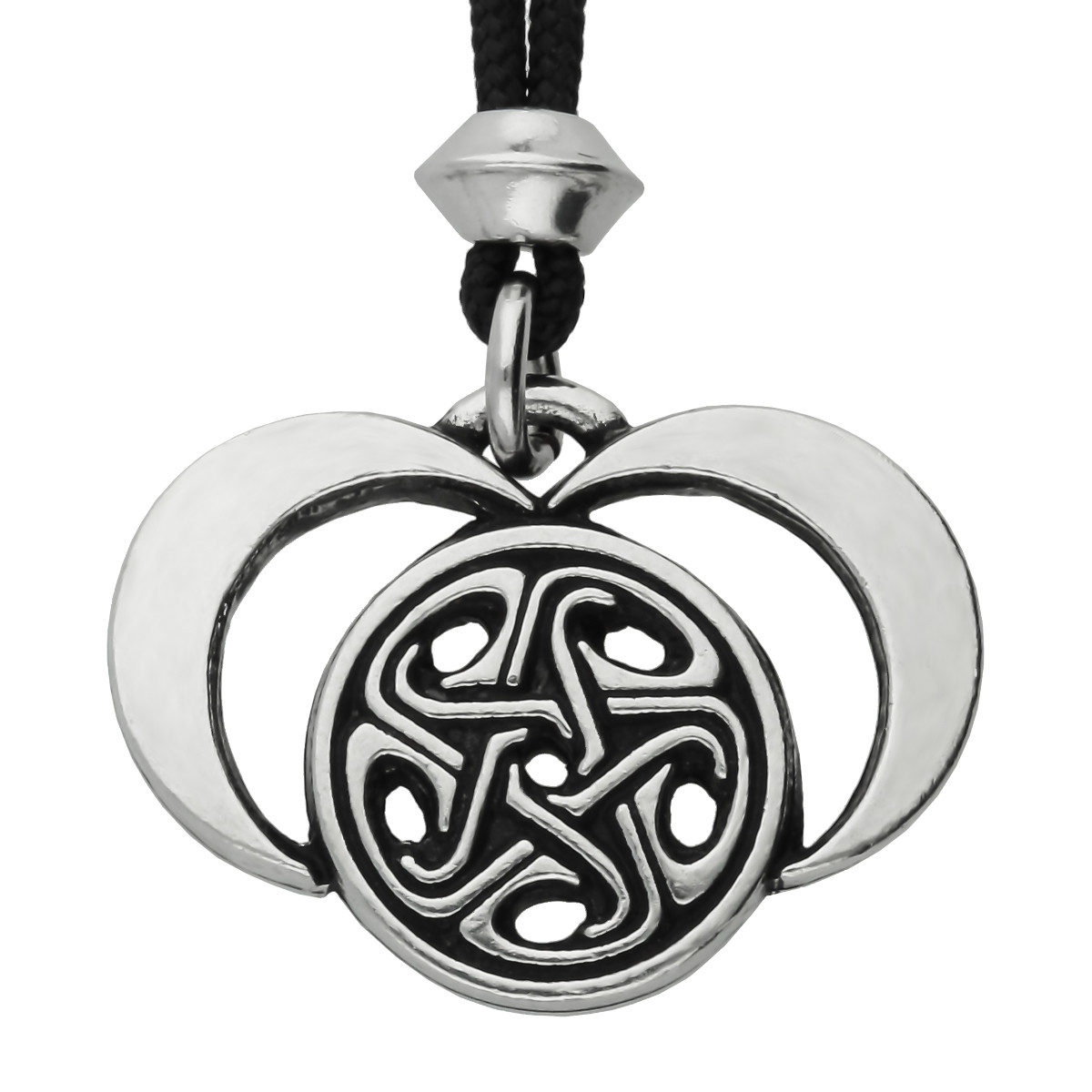 Moon of Hecate Lunar Goddess Handmade Pewter Pendant