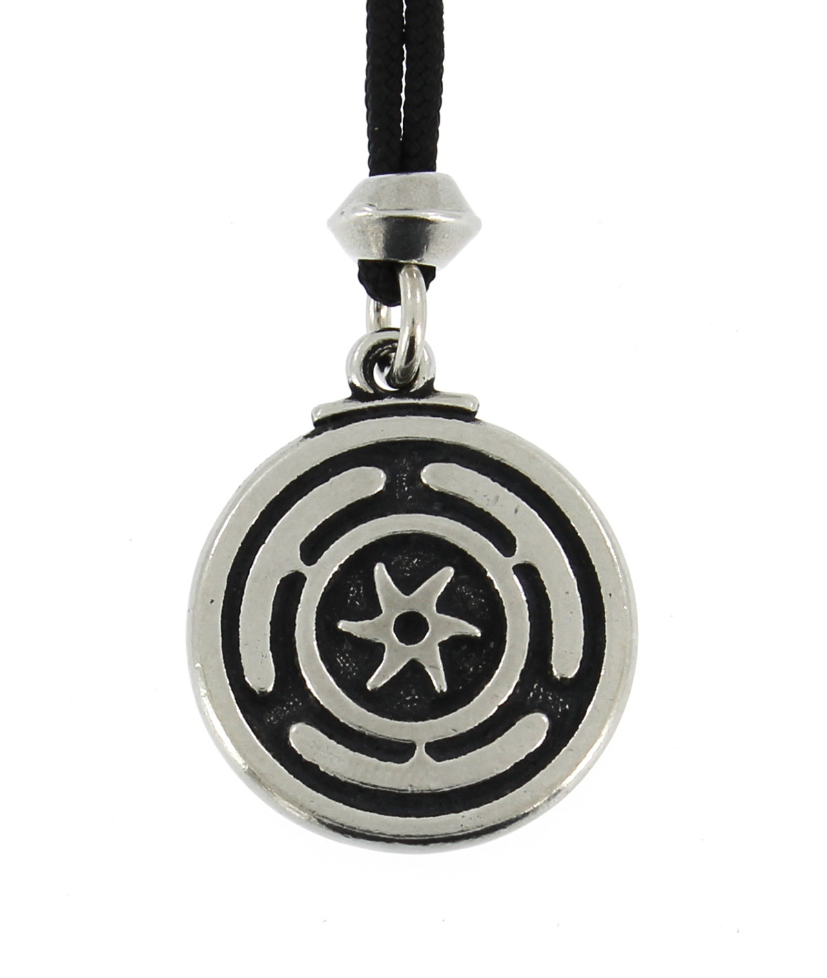 Wheel of Hecate Strophalos Greek Lunar Moon Goddess Handmade Pewter Pendant