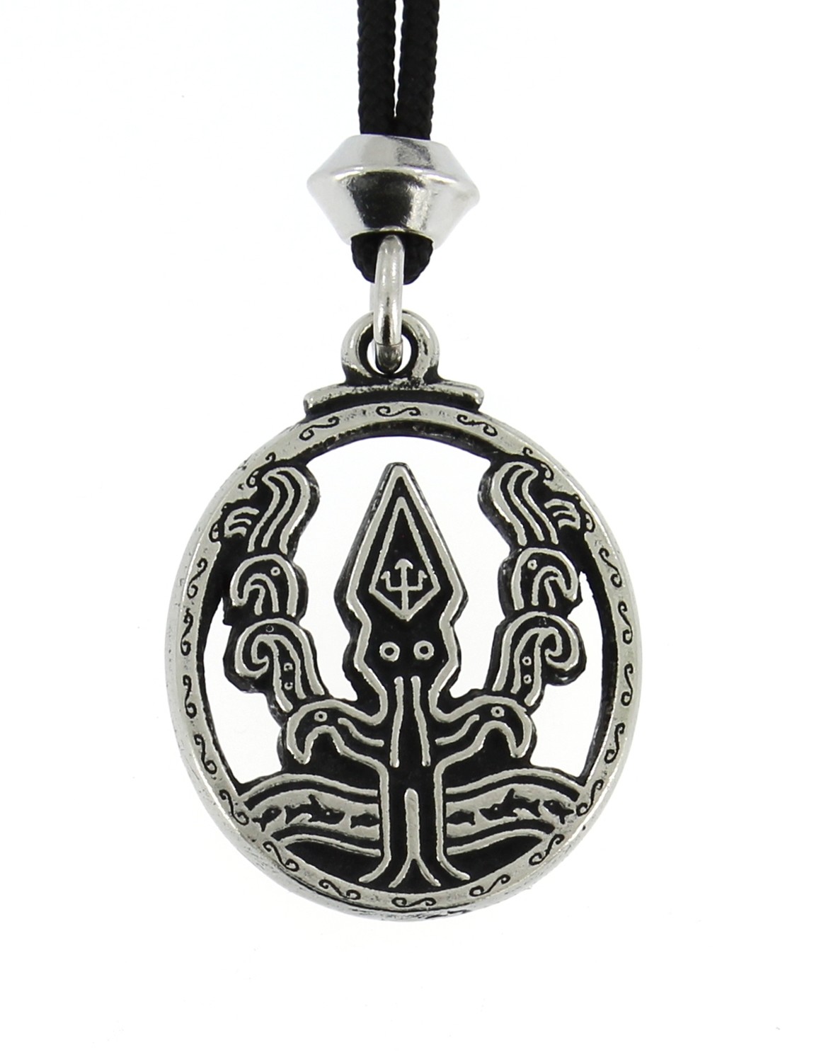 Poseidon&#39;s Trident Greek God Handmade Pewter Pendant
