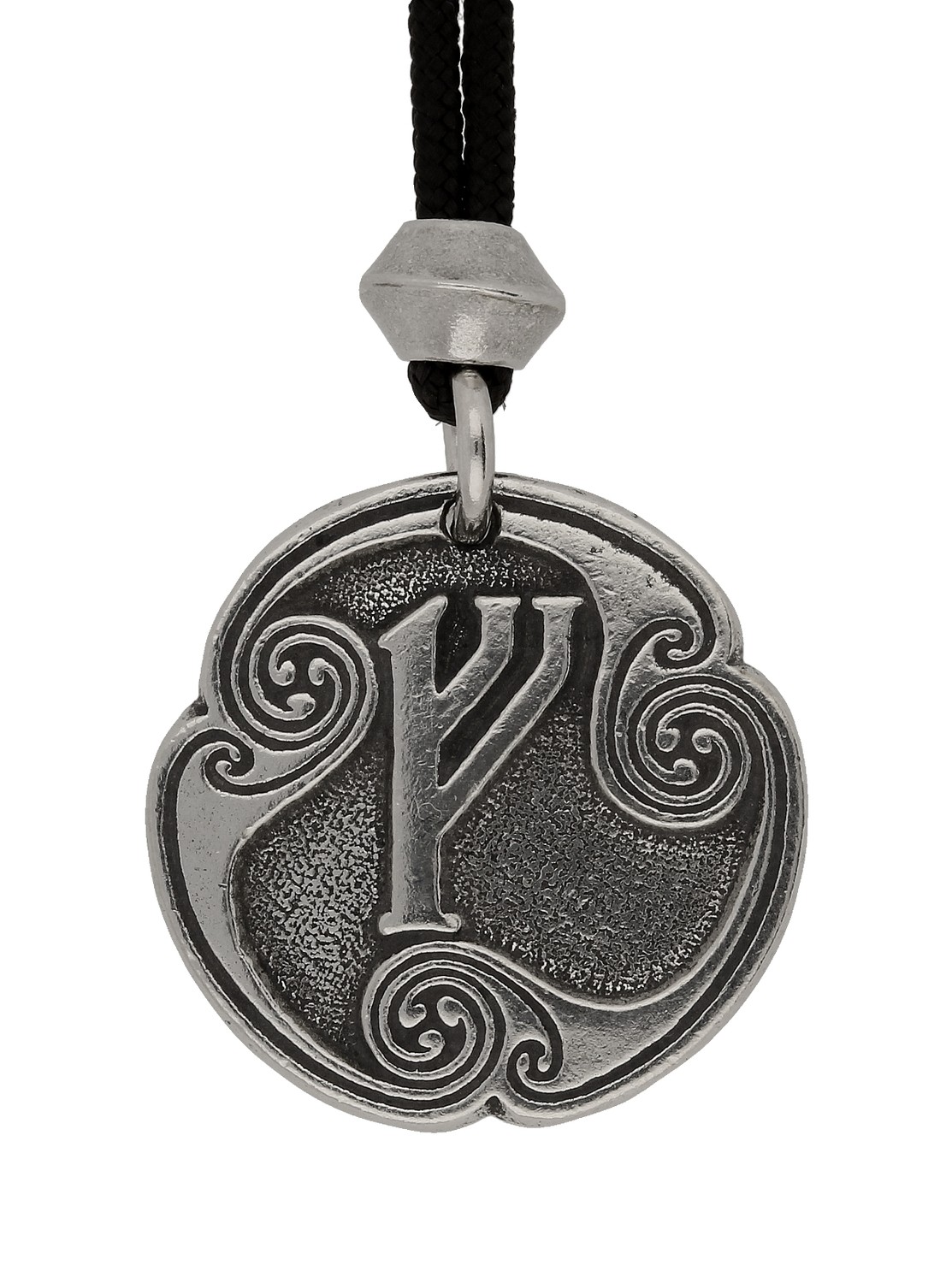 Viking Fehu 1st Rune of Prosperity Handmade Pewter Pendant