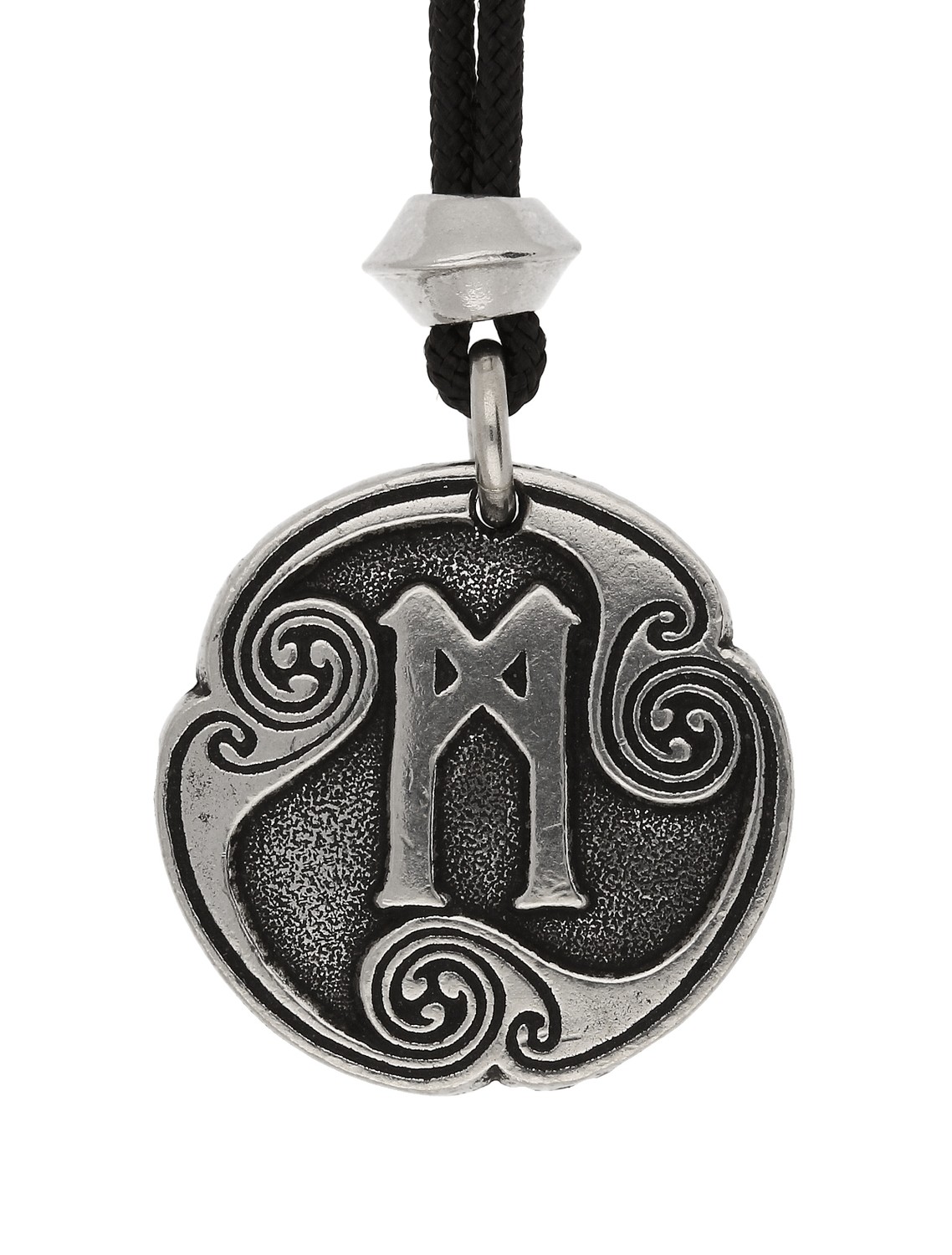 Viking Mannaz 5th Rune of Self Handmade Pewter Pendant