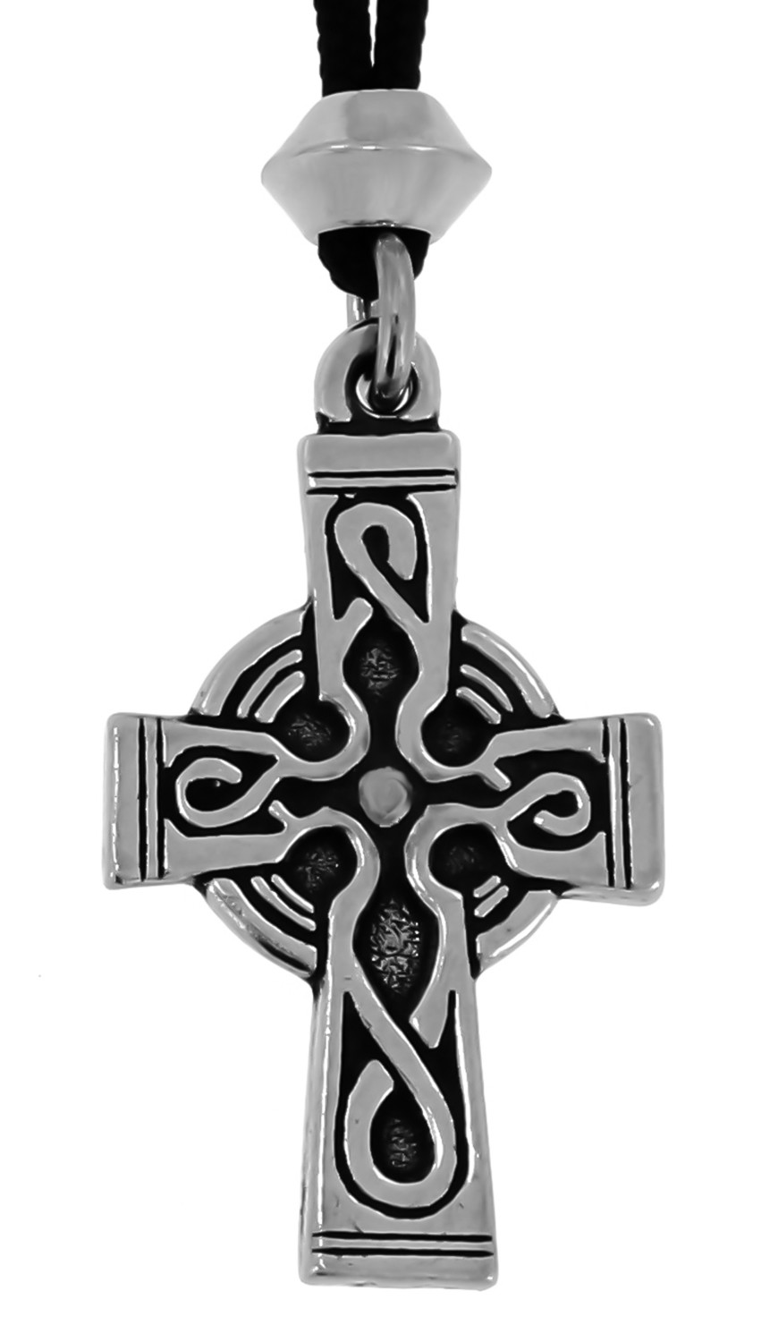 Irish Celtic Cross Knotwork Handmade Pewter Pendant #2