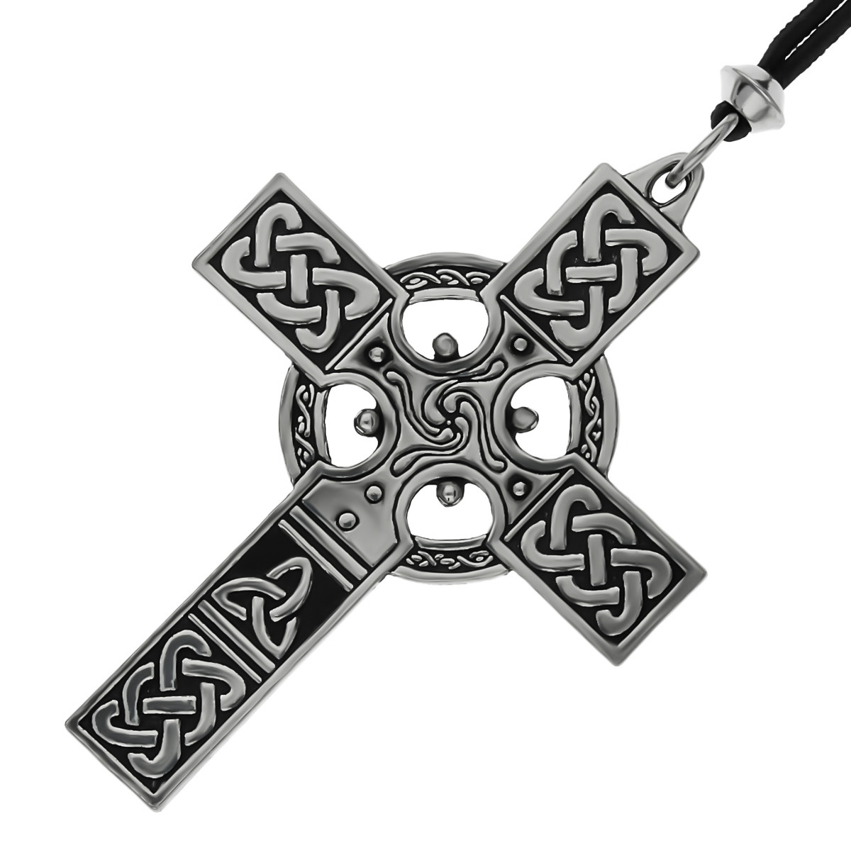 Celtic Cross Knotwork Handmade Pewter Pendant #1
