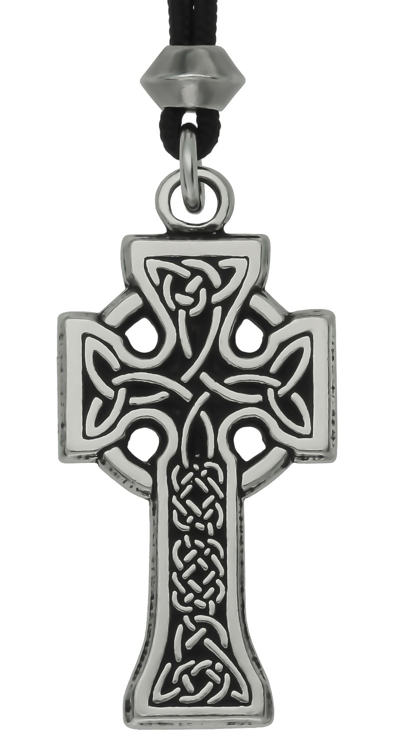 Celtic Knotwork Triquetra Irish Cross Handmade Pewter Pendant #3