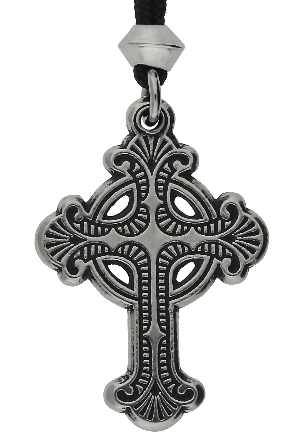 The Baroque Celtic Latin Cross Handmade Pewter Pendant