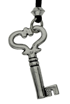 Key to Heart Love Handmade Pewter Pendant
