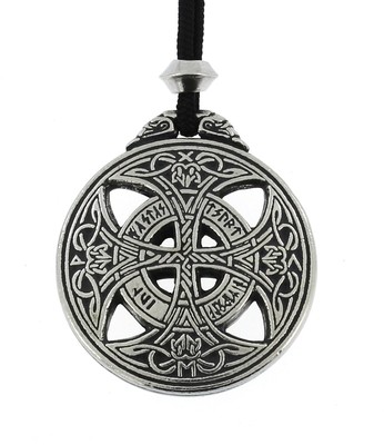 Large Celtic Knot Love Rune Handmade Pewter Pendant